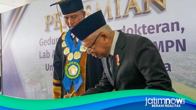 Ma Ruf Amin Resmikan Gedung Dan Saksi Pengukuhan Gubes Di Unesa