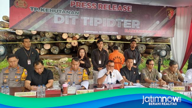 Bareskrim Polri Amankan Bb Illegal Logging Di Lamongan