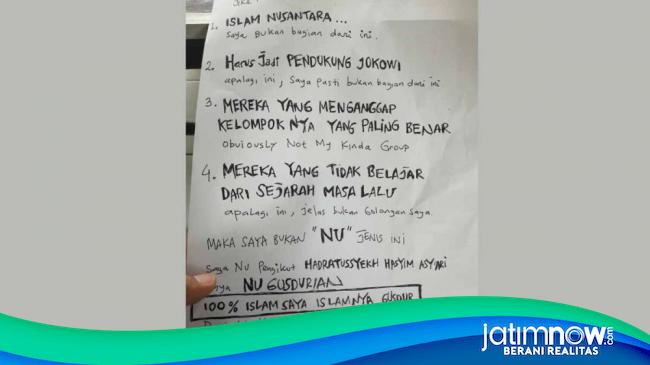 Ahmad Dhani Tulis Surat Tentang NU Dari Rutan Medaeng