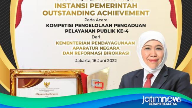 Pemprov Jatim Raih Penghargaan Outstanding Achievement Dari Kemenpan Rb 7874