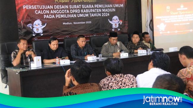 Desain Surat Suara Disetujui, KPU Kabupaten Madiun Gelar Rakor