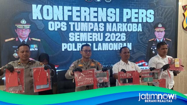 Belasan Pengedar Narkoba Ditangkap Polres Lamongan, Satu Diantaranya Perempuan