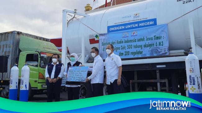 Kadin Indonesia Sumbangkan 41 Ton Oksigen Hingga 500 Tabung Untuk Warga Jatim 