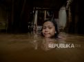 Area pemukiman yang terendam banjir di kawasan Kebon Pala II, Jakarta (Foto: Republika/Thoudy Badai) 