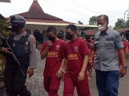 Para tersangka yang ditangkap Satreskrim Polres Pasuruan Kota selama 2021 (Foto; Moch Rois/jatimnow.com)