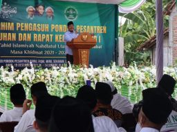Ketua DPD Gerindra Jatim Anwar Sadad saat ceramah dalam acara silaturahmi di Lamongan. (Foto: dok Gerindra Jatim/jatimnow.com)