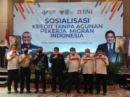 BP2MI saat menggelar acara Sosialisasi Kredit Tanpa Agunan PMI Indonesia di Surabaya. (Foto: Zain Ahmad/jatimnow.com)