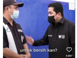 Menteri BUMN Erick Thohir saat sidak SPBU di Medan beberapa waktu lalu (Foto: Tangkapan layar video viral)