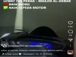 Viral, Video Pemotor Tak Pakai Helm Melintas di Jalan Tol Perak