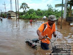 Tiga desa terendam banjir akibat Sungai Rejoso di Pasuruan meluap. (foto: BPBD Pasuruan/jatimnow.com)