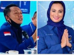 Ketua DPC Partai Demokrat Kediri Yakup dan Ketua DPC Partai Demokrat Kota Surabaya Lucy Kurniasari. (Foto: Dok. Partai Demokrat)