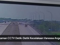 Video: Rekaman CCTV Detik-Detik Mobil Vanessa Angel Tabrak Pembatas Tol