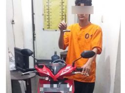 Pemuda pencuri motor kakak kandung di Tulungagung (Foto: Dok. Polsek Ngunut)