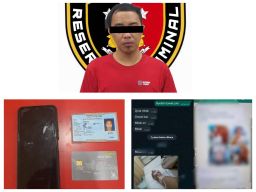 Pelaku pencurian HP milik korban kecelakaan di Surabaya. (Foto: Polrestabes Surabaya/jatimnow.com)