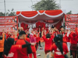 Harkitnas, Ribuan Kader PDIP Surabaya Gelar Senam Indonesia Cinta Tanah Air