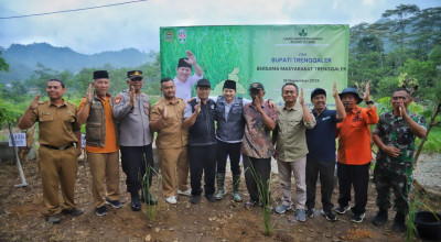 Mitigasi Bencana, Bupati Trenggalek Tanam 25 Ribu Rumput Vetiver
