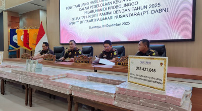 Gunungan Uang Rp47 Miliar Rupiah Hasil Korupsi di PT DABN Probolinggo
