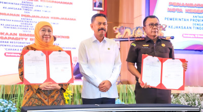 Pemprov Jatim Teken MoU Pidana Kerja Sosial dengan Kejati