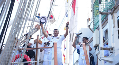 Lanjutkan Perjalanan ke Singapura, KRI Bima Suci Tinggalkan Colombo