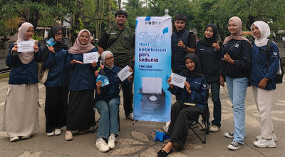 HMPS UIN Satu Peringati Hari Kebebasan Pers Sedunia di Titik Nol Tulungagung
