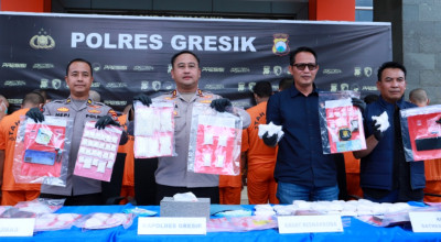 Polres Gresik Ungkap 14 Kasus Narkoba dalam Operasi Tumpas Semeru 2026, 17 Tersangka Diamankan