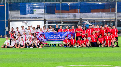 Sambut HUT RI, PWI Gresik dan KSOP Bersinergi Gelar Fun Football Kemerdekaan