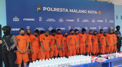 Puluhan Pengguna dan Pengedar Narkoba Ditangkap Polresta Malang