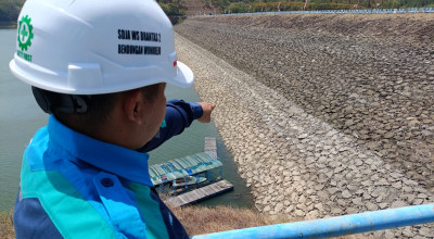 Musim Kemarau, Air di Waduk Wonorejo Tulungagung Menyusut 7 Sentimeter Per Hari