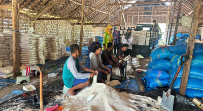Baru 6,6 Persen, Lamongan Kejar Target Produksi Garam 20.000 Ton di Puncak Musim