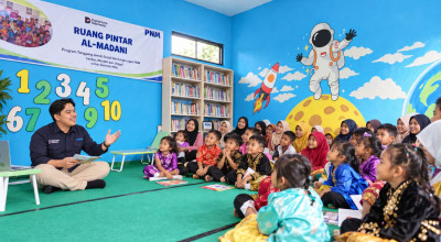 PNM Sulap Lumbung Kosong di Pacitan Jadi Pusat Literasi Anak