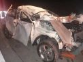 Honda HRV yang ringsek setelah kecelakaan di Tol Pandaan-Malang