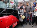 Wali Kota Risma saat peluncuran 10 Bus Suroboyo baru di Balai Kota Surabaya, Jumat (4/1/2019) 