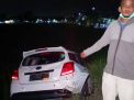 Mobil Datsun Go milik pelaku yang dipakai untuk menabrak polisi saat disergap