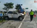 Satu dari dua mobil yang terlibat kecelakaan di Tol Gempol-Pandaan