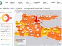Peta sebaran kasus Covid-19 di Jawa Timur