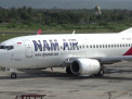 NAM Air sesaat akan take off dari Bandara Banyuwangi