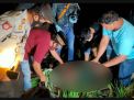 Polisi mengevakuasi jenazah korban tersengat listrik jebakan tikus di Ngawi