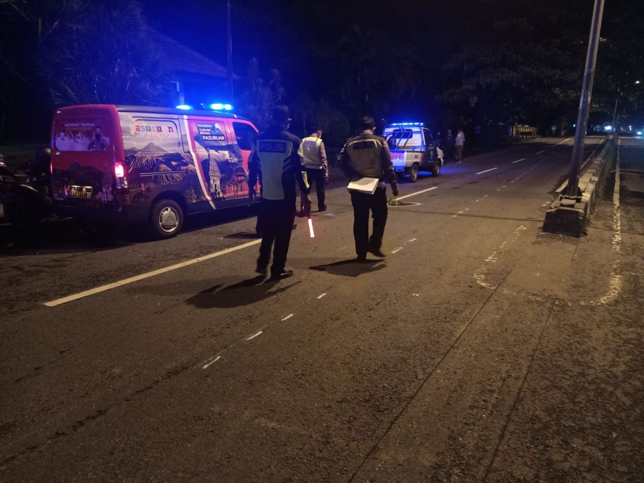 Lokasi laka lantas di Pasuruan yang tewaskan seorang biker.