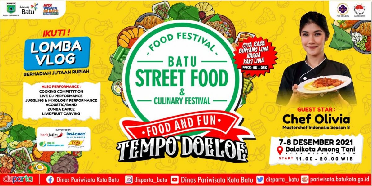 Batu Street Food dan Culinary Festival kembali digelar Disparta Kota Batu.