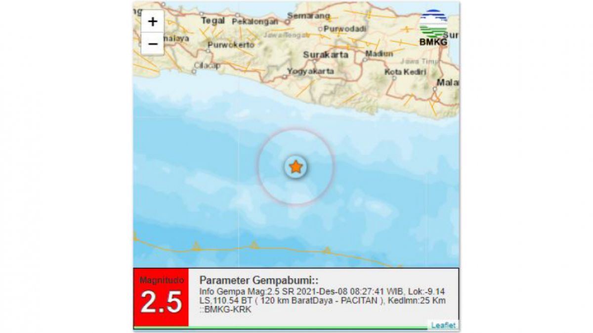Gempa melanda Kabupaten Pacitan.