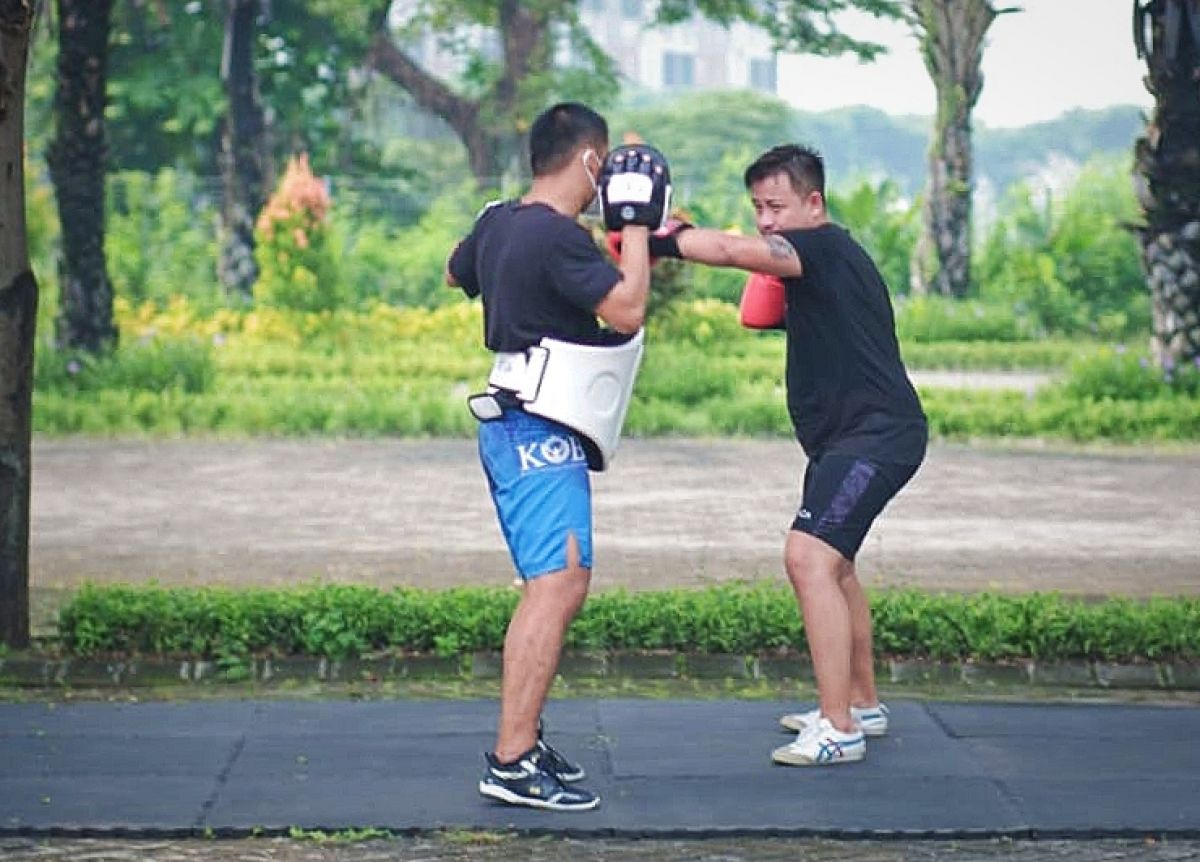 Olahraga Muay Thai (Foto: Farizal Tito/jatimnow.com)
