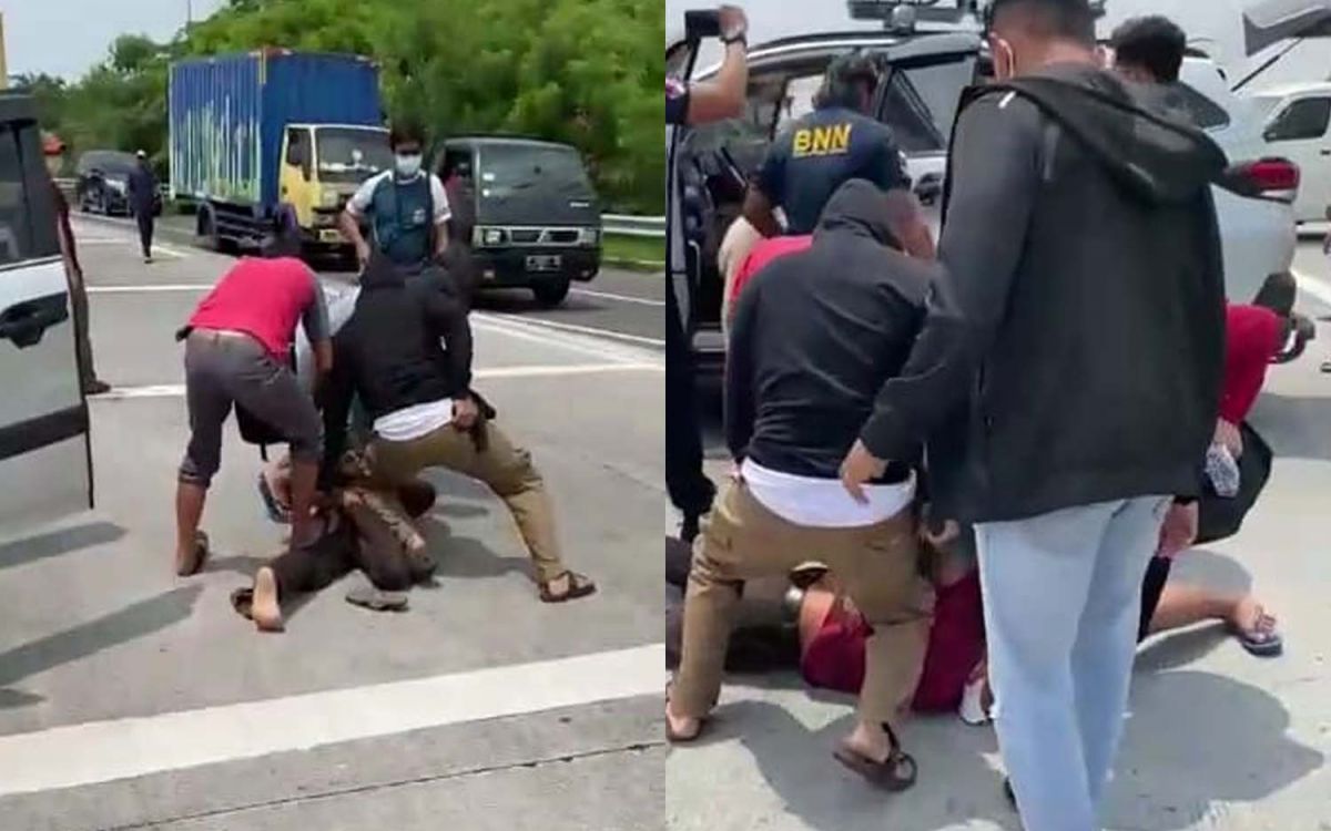 BNNP Jatim menyergap dua orang pembawa sabu 2,9 kg sabu di Tol Waru Gunung
