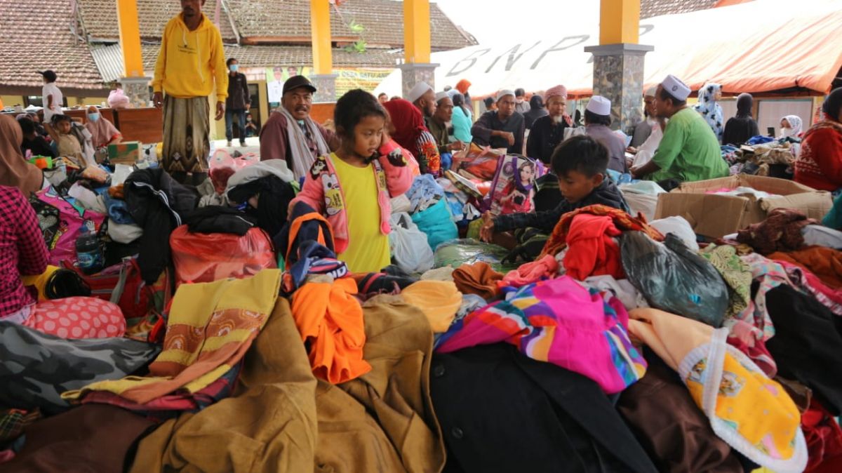 Suasana lokasi pengungsian Desa Penanggal, Candipuro.