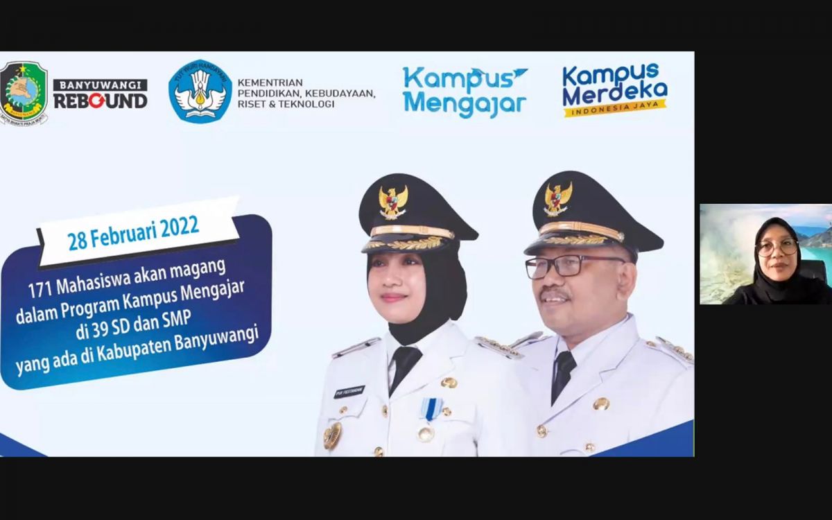 Bupati Ipuk saat membuka Kampus Mengajar secara virtual.