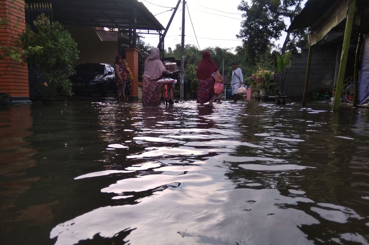 Banjir di Desa Jatigedong, Kecamatan Ploso, Kabupaten Jombang.