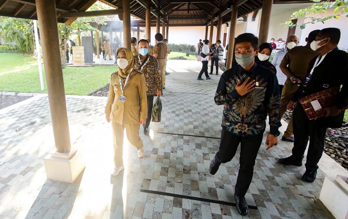 Wali Kota Mojokerto Ika Puspitasari (Ning Ita) saat menghadiri Gerakan Nasional Bangga Buatan Indonesia Melalui Afirmasi Penggunaan Produk Dalam Negeri di Bali