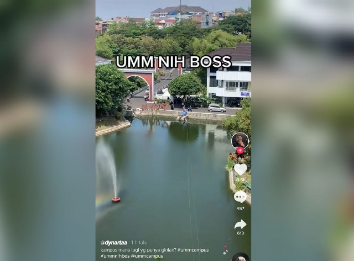 Sarana flying fox di Kampus UMM yang viral di media sosial. (Foto: Tangkapan layar/jatimnow.com)