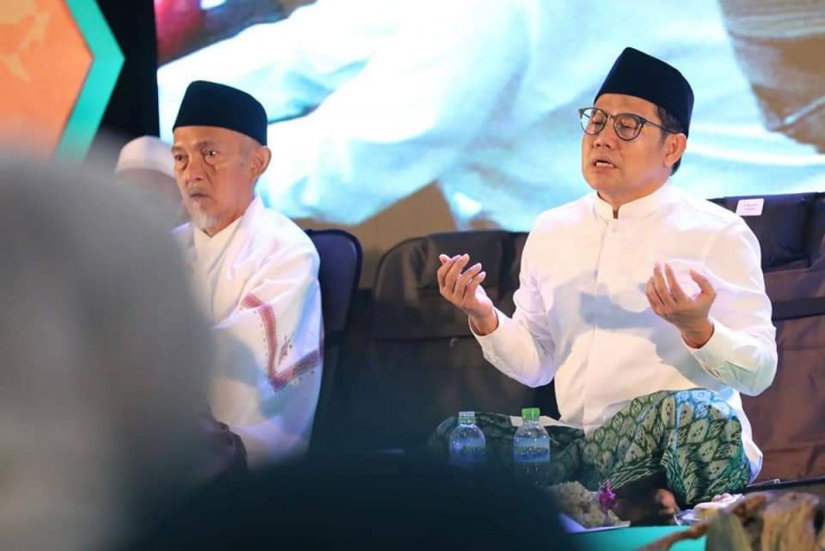 Ketua Umum PKB Muhaimin Iskandar saat Doa Bersama dan Halal Bihalal bersama kiai dan habaib di Surabaya.(Foto: DPW PKB Jatim/jatimnow.com)