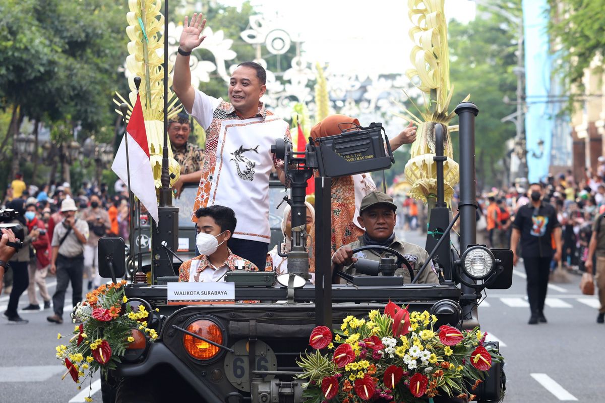 Wali Kota Surabaya Eri Cahyadi saat gelaran HJKS ke-729. (Foto: Dok Humas Pemkot Surabaya/jatimnow.com)