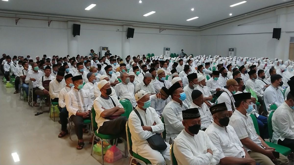 Calon Jemaah Haji asal Tulungagung saat mengikuti bimbingan haji. (Foto: Bramanta Pamungkas/jatimnow.com)